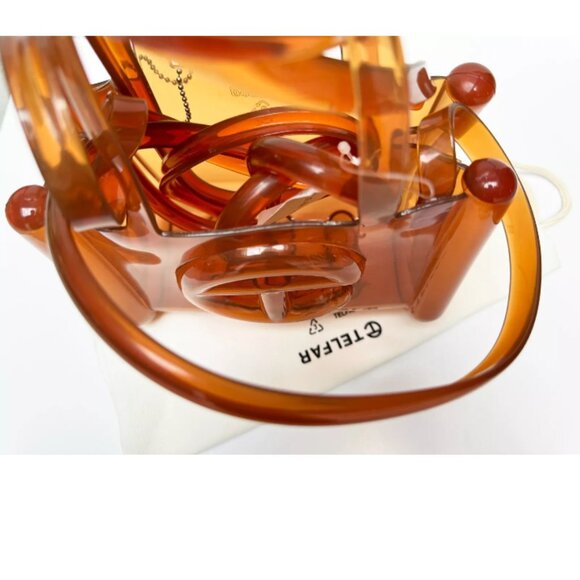 Melissa X Telfar Clear Brown small shopper PVC Tote cross body bad - Picture 2 of 8